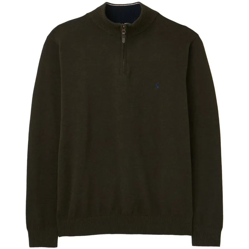 Joules Hillside Zip Neck Green Jumper